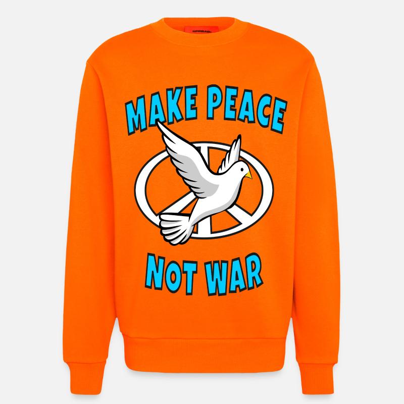Make Peace Not War - Sweatshirt - made by SPREAD  - SUNSET ORANGE