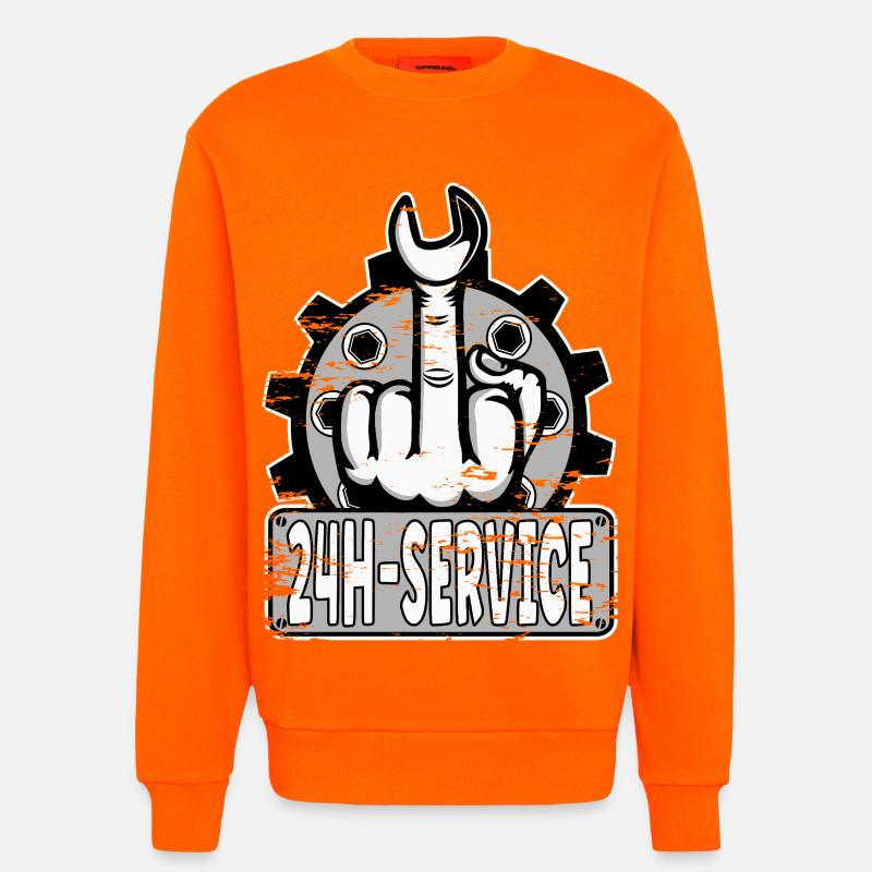 Mittelfinger Stinkerfinger 24h Service Design Grau - Sweatshirt - made by SPREAD - SUNSET ORANGE