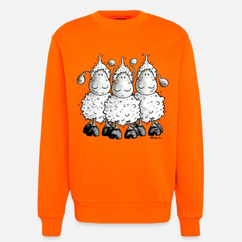 "Mc Wolle Schafe" - Sheep - Schaf - Sweatshirt - made by SPREAD  - SUNSET ORANGE