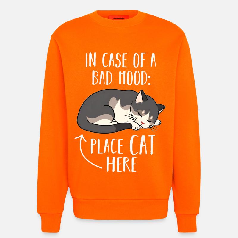 Chat - Sweat bio décontracté fabriqué en UE - SUNSET ORANGE