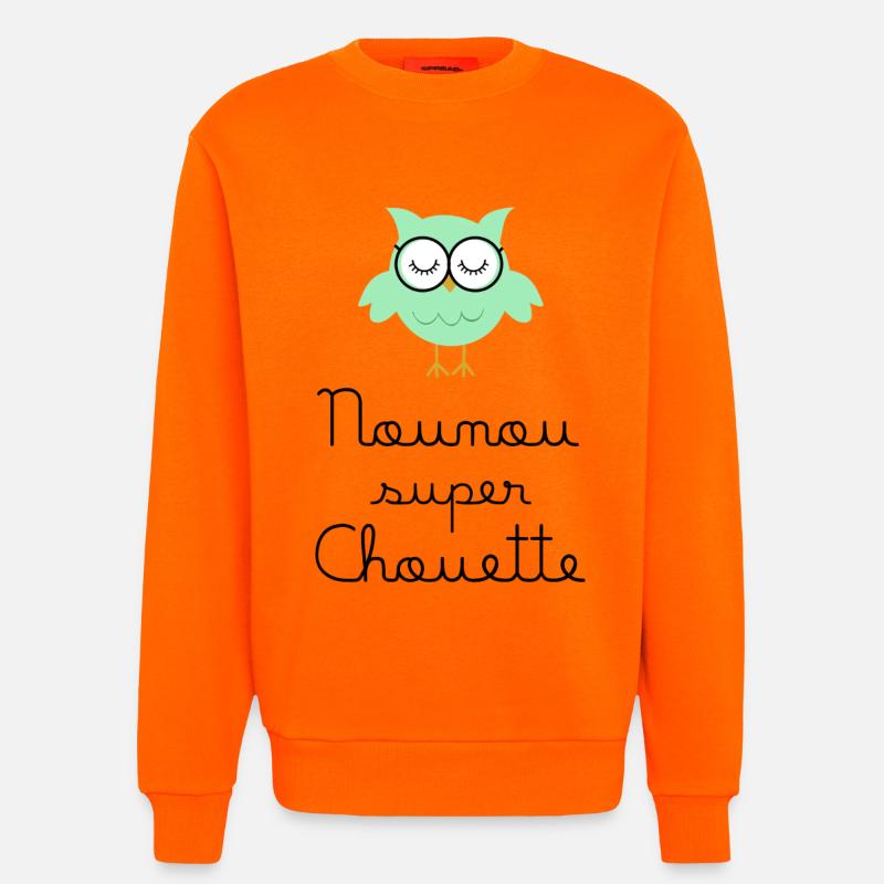 Kindermädchen große Eule - Sweatshirt - made by SPREAD  - SUNSET ORANGE