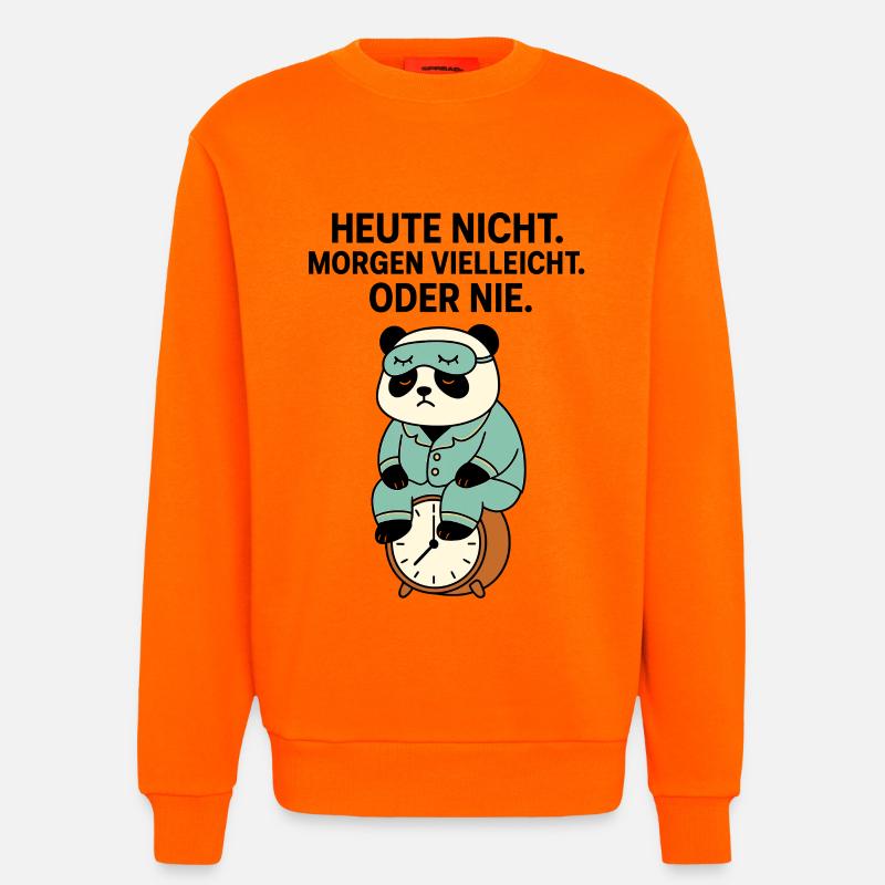 Panda im Pyjama auf Wecker - Sweatshirt - made by SPREAD  - SUNSET ORANGE