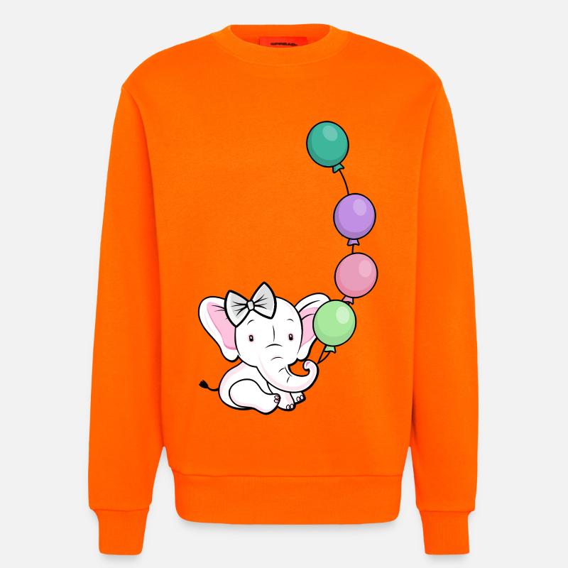 Ballonelefant mit Bogen - Sweatshirt - made by SPREAD - SUNSET ORANGE