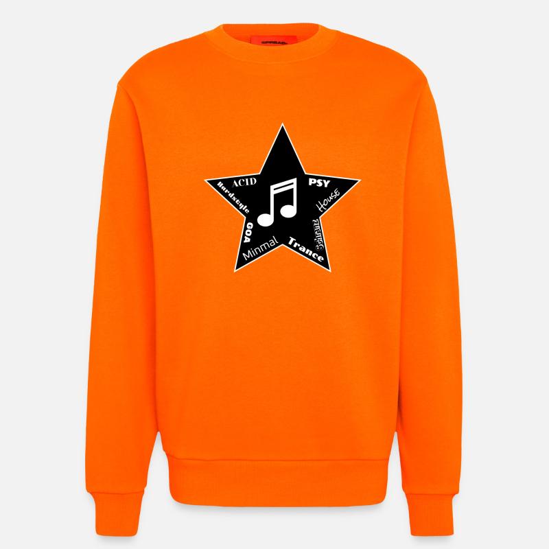 EDM Techno Stern - Sweatshirt - made by SPREAD  - SUNSET ORANGE