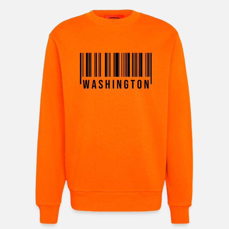 Washington Strichcode - Sweatshirt - made by SPREAD  - SUNSET ORANGE