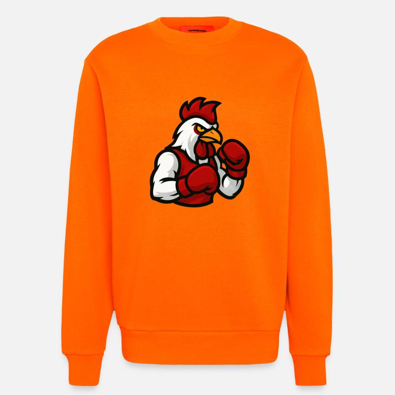 hahn boxer comic - Sweatshirt - made by SPREAD  - SUNSET ORANGE