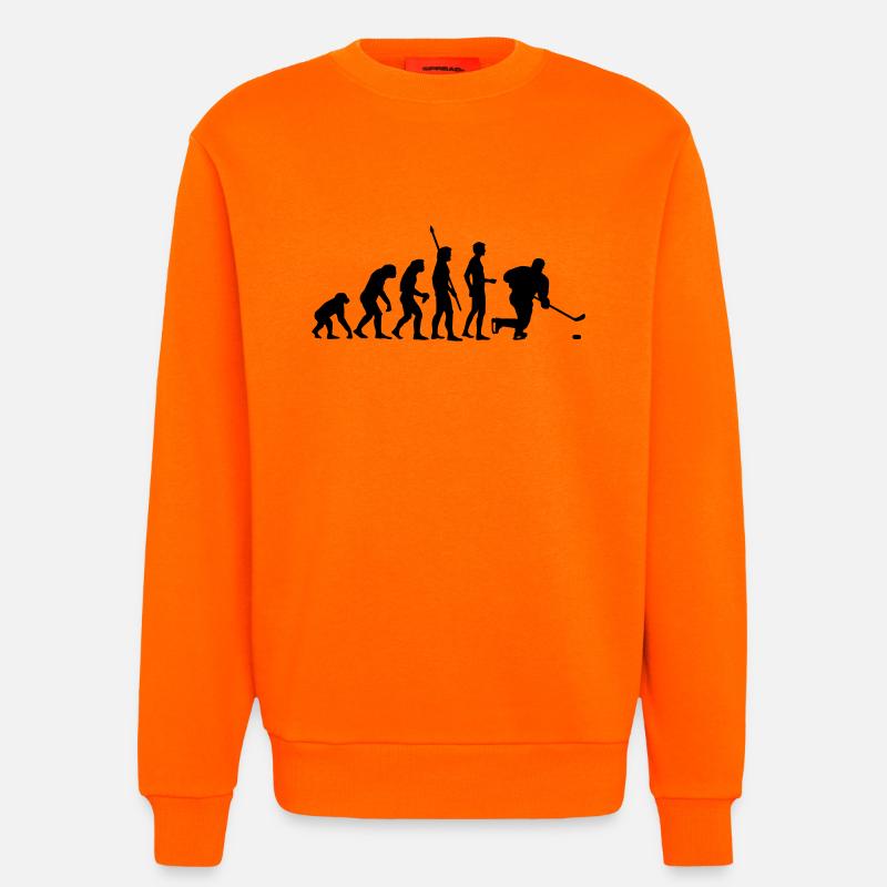 evolution_eishockey_b - Sweatshirt - made by SPREAD  - SUNSET ORANGE