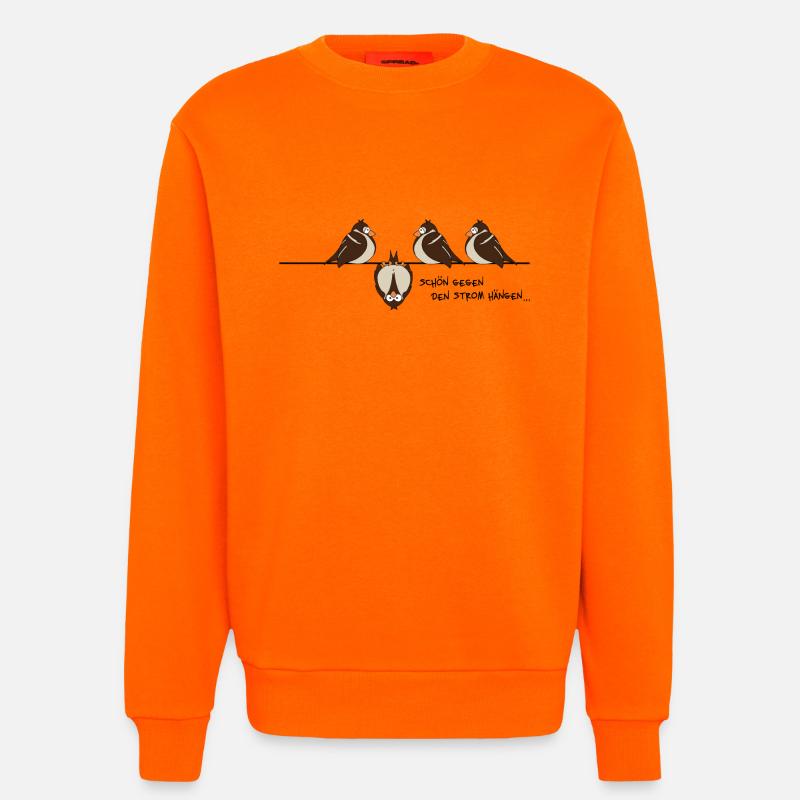 Spatz 'gegen den Strom' - Sweatshirt - made by SPREAD  - SUNSET ORANGE