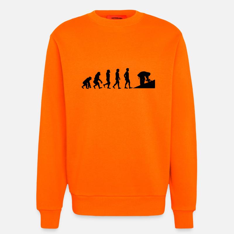 Dachdecker: Evolution of Roofer´s - Sweatshirt - made by SPREAD  - SUNSET ORANGE