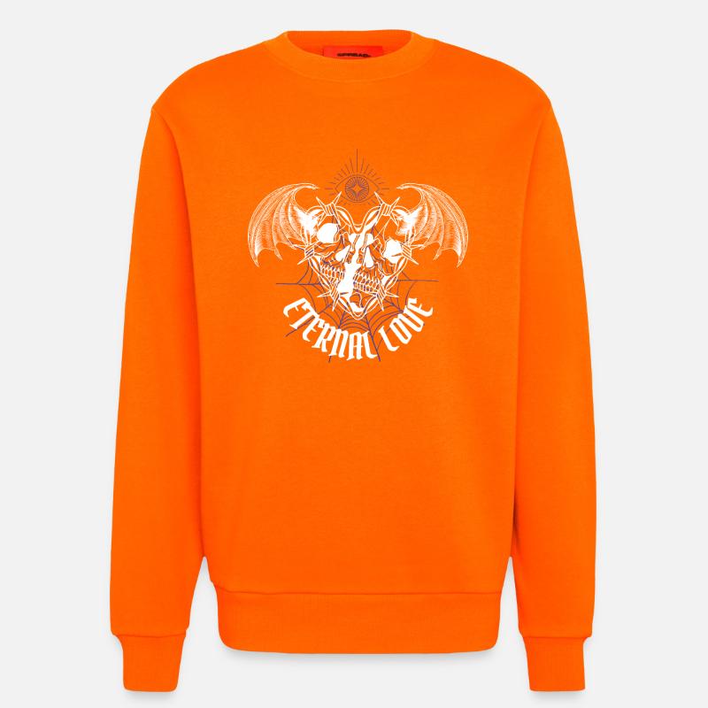Ewige Liebe Gothic Schädel - Sweatshirt - made by SPREAD  - SUNSET ORANGE