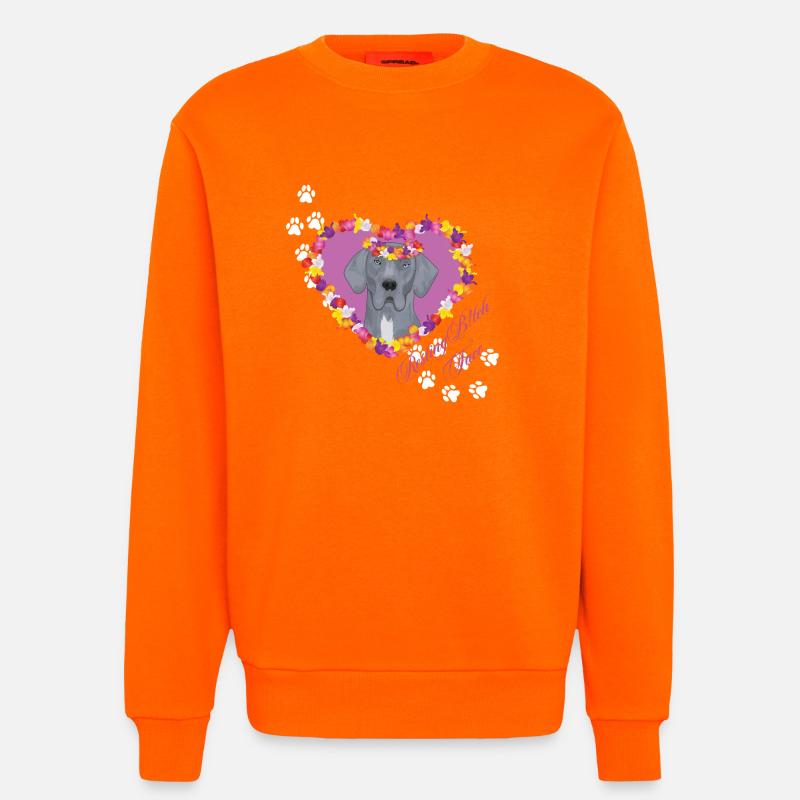 Resting B!tch Face Great Dane - Sweatshirt - made by SPREAD - SUNSET ORANGE