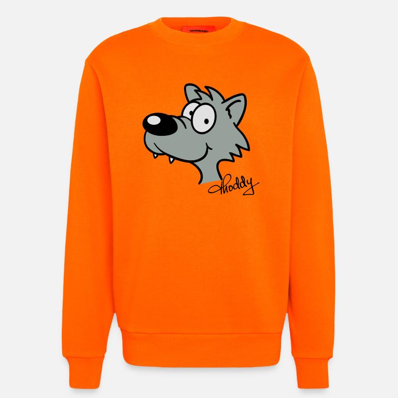 Wolf beflockbar - Sweatshirt - made by SPREAD  - SUNSET ORANGE