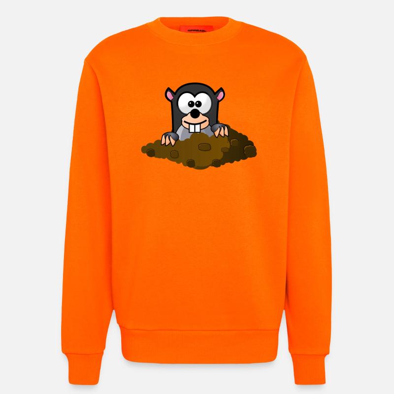 Maulwurf Comic Stil - Sweatshirt - made by SPREAD  - SUNSET ORANGE