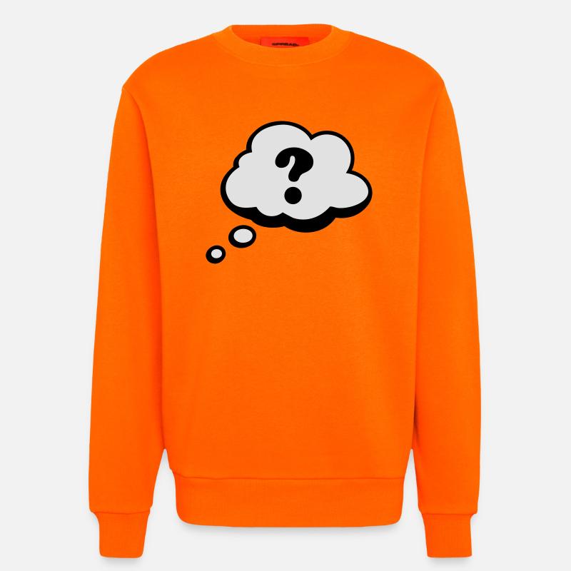 Comic Sprechblase Fragezeichen - Sweatshirt - made by SPREAD  - SUNSET ORANGE