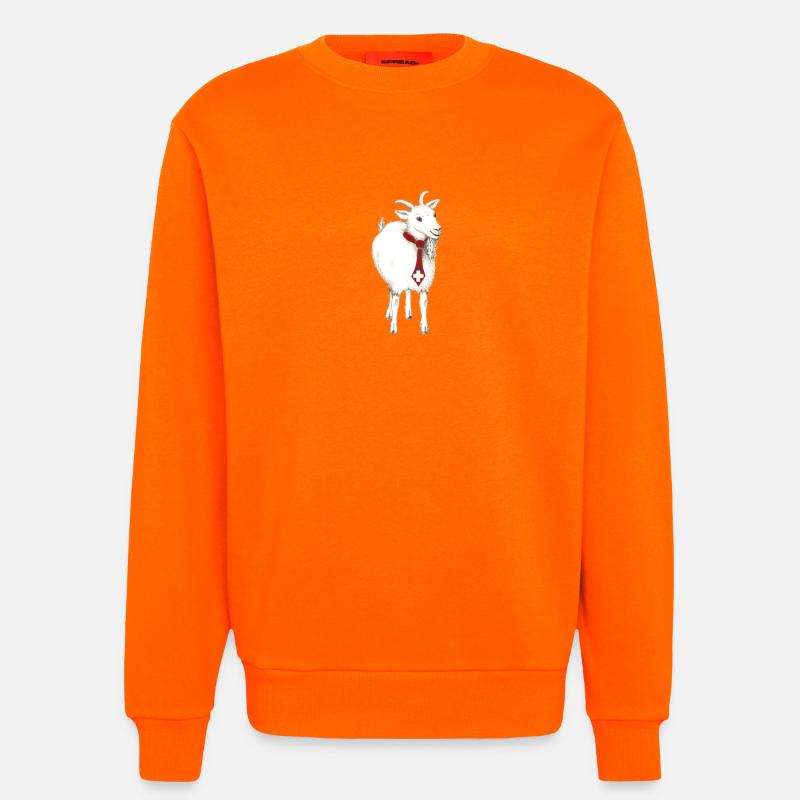 Lustige "Ziege mit schweizer Kravatte" - Sweatshirt - made by SPREAD  - SUNSET ORANGE