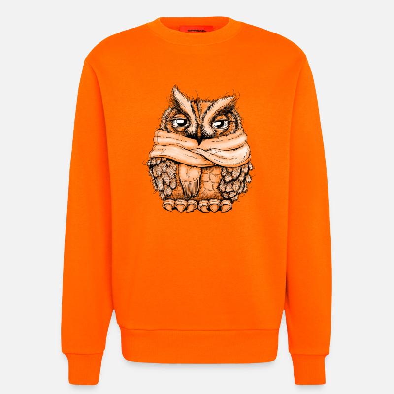 Frierende Eule - Sweatshirt - made by SPREAD  - SUNSET ORANGE