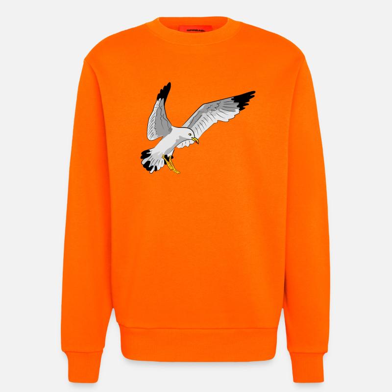Stilvolle Seevogel Silhouette einer Möwe - Sweatshirt - made by SPREAD  - SUNSET ORANGE