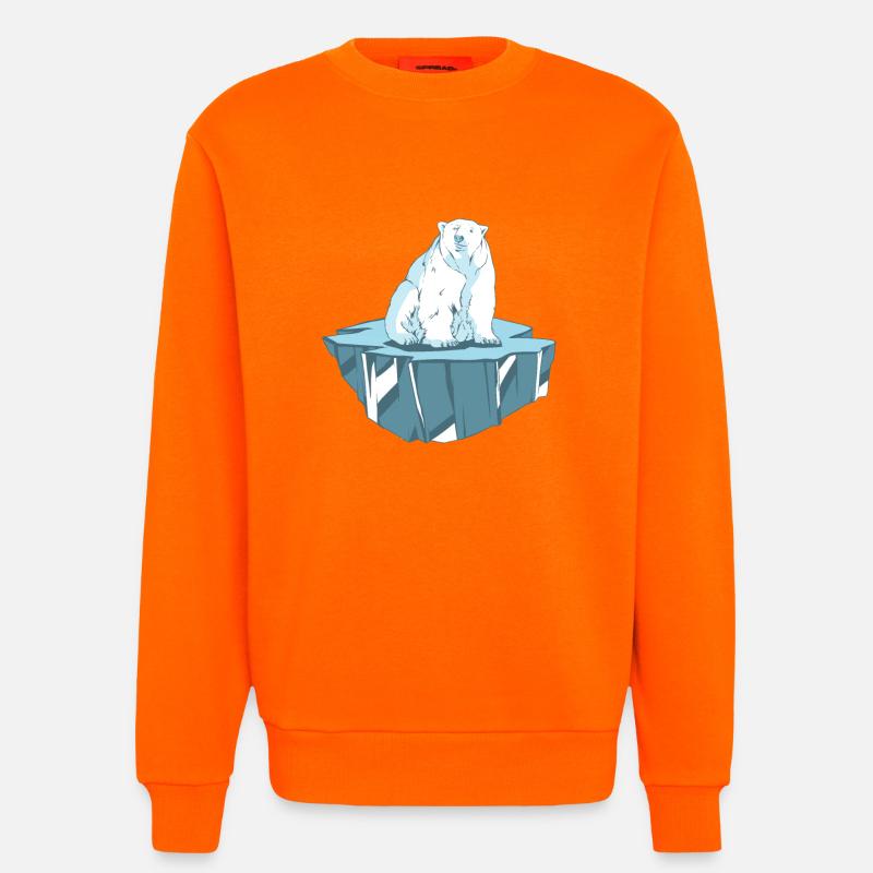 Eisbär auf Eisscholle - Sweatshirt - made by SPREAD  - SUNSET ORANGE