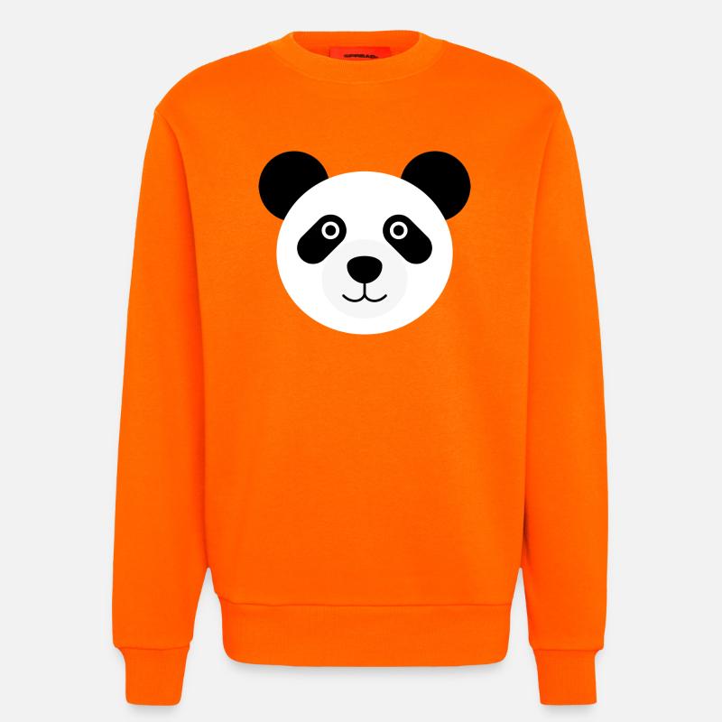 Panda head panda bear - Sweatshirt - made by SPREAD  - SUNSET ORANGE