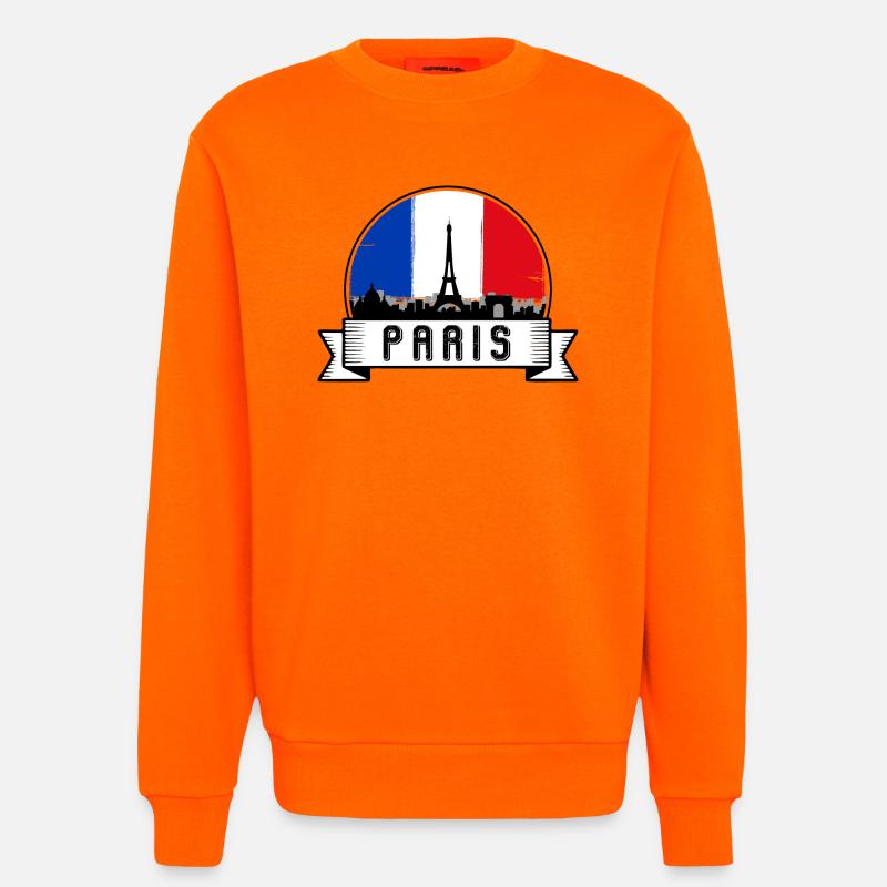 Emblem der Pariser Skyline - Sweatshirt - made by SPREAD  - SUNSET ORANGE