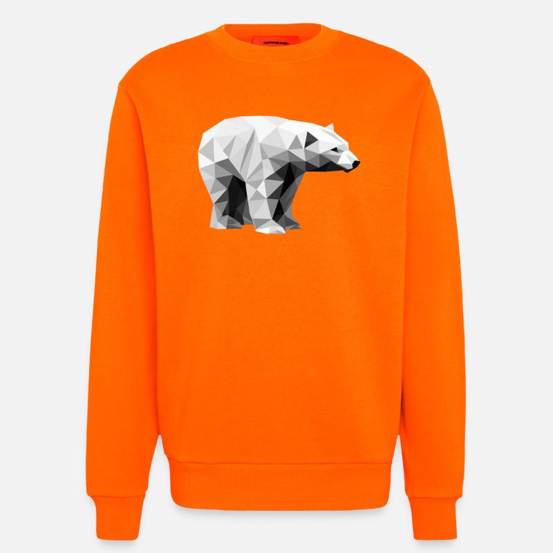 Geometrischer Eisbär | Low-Poly-Arktis-Tier - Sweatshirt - made by SPREAD  - SUNSET ORANGE