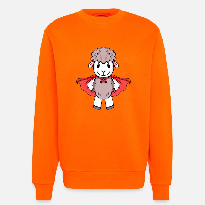 Schaf Superheld - Sweatshirt - made by SPREAD  - SUNSET ORANGE