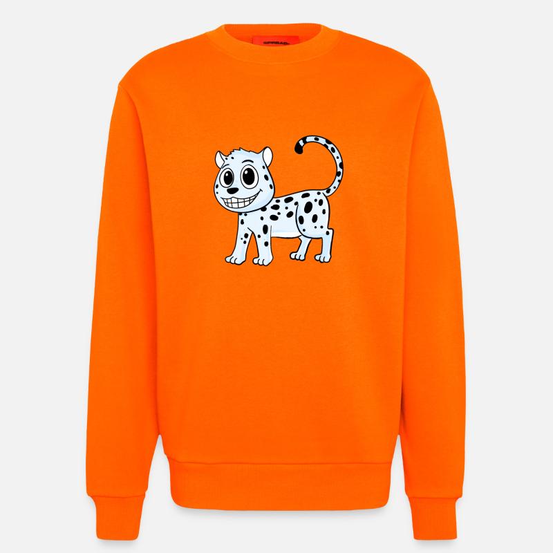 Snow Leopard Leopard - Sweatshirt - made by SPREAD - SUNSET ORANGE