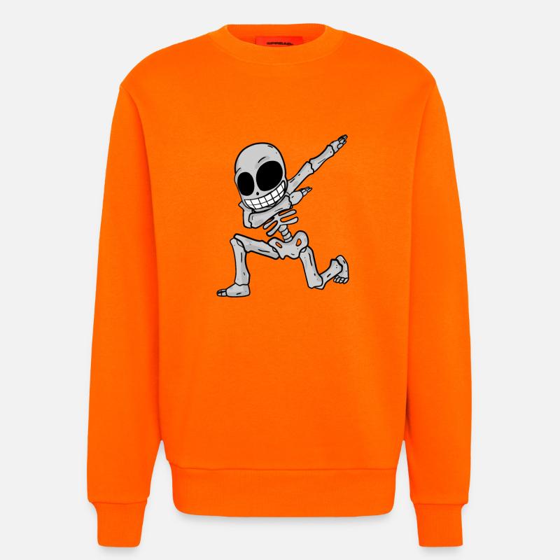 Skeleton dabbing - Sweatshirt - made by SPREAD  - SUNSET ORANGE