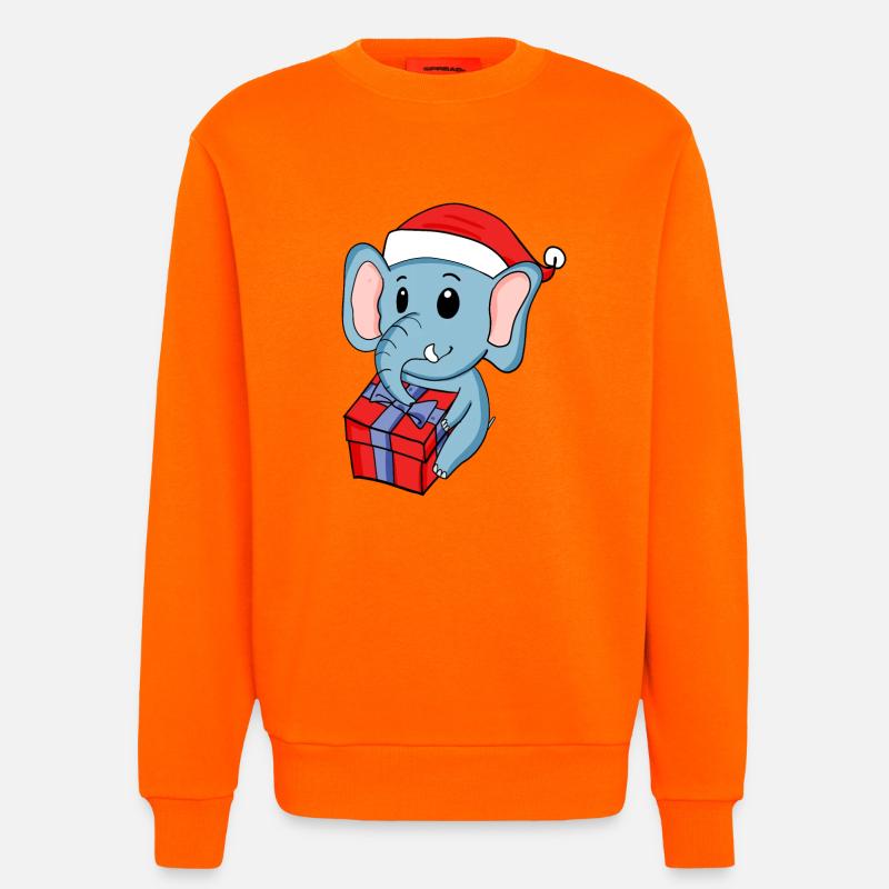 Weihnachten Elefant mit Geschenke - Sweatshirt - made by SPREAD - SUNSET ORANGE