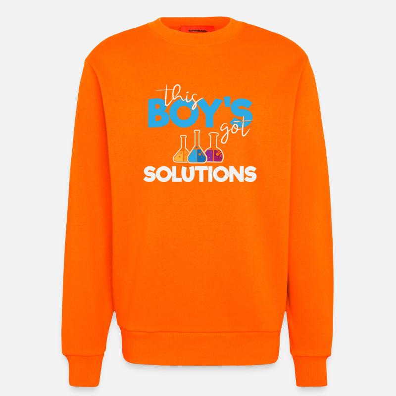 Ce garçon a des solutions - Sweat bio décontracté fabriqué en UE - SUNSET ORANGE