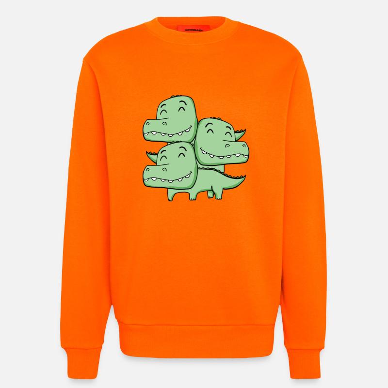 Crocodiles mignons - Crocodile - Sweat bio décontracté fabriqué en UE - SUNSET ORANGE