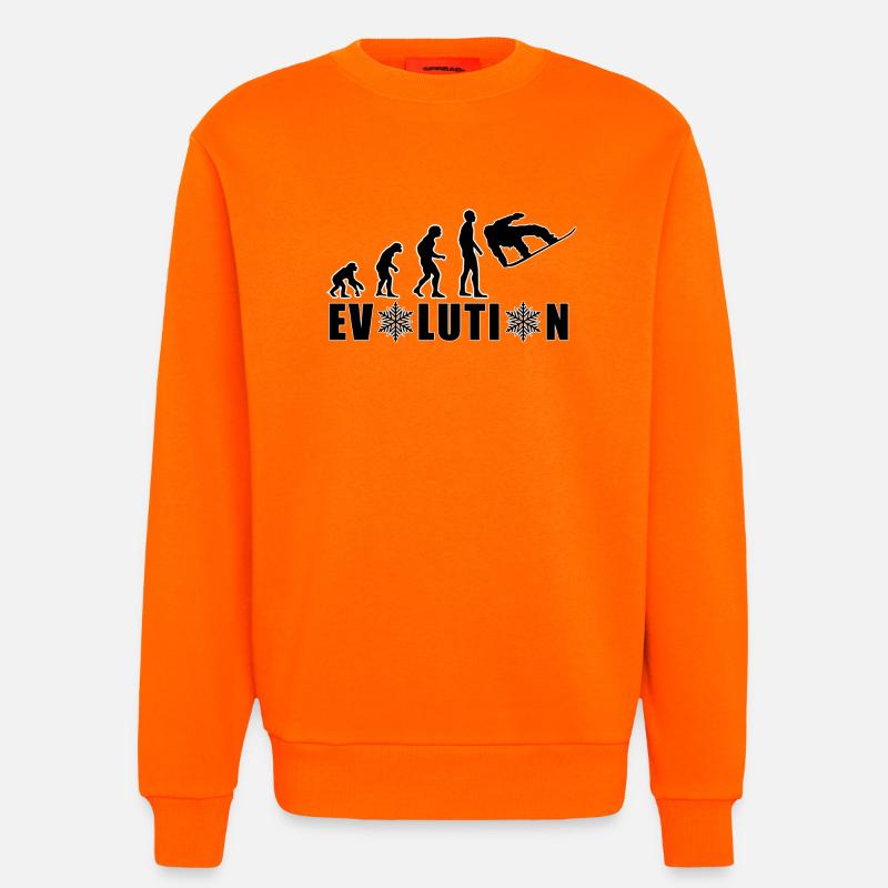 EVOLUTION SNOWBOARD Snow Winter Gift - Sweatshirt - made by SPREAD  - SUNSET ORANGE