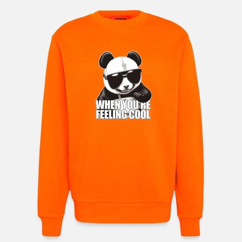 Cool panda feeling good - Sweatshirt - made by SPREAD  - SUNSET ORANGE