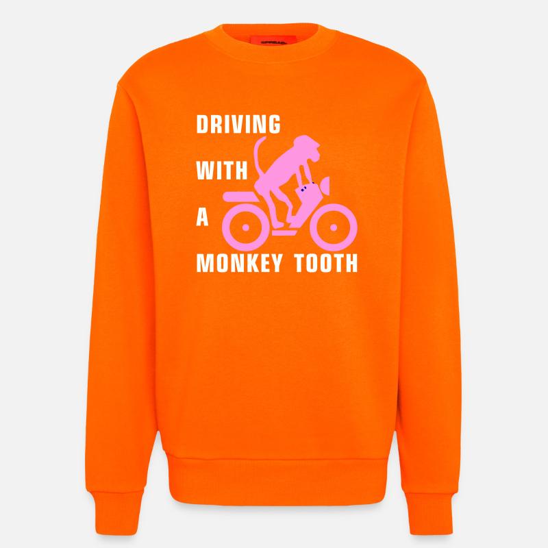 Driving with a monkey tooth - Affenzahn - Sweatshirt - made by SPREAD  - SUNSET ORANGE