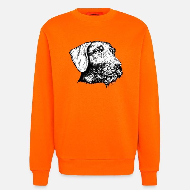 Deutsch Drahthaar Portrait - Sweatshirt - made by SPREAD - SUNSET ORANGE
