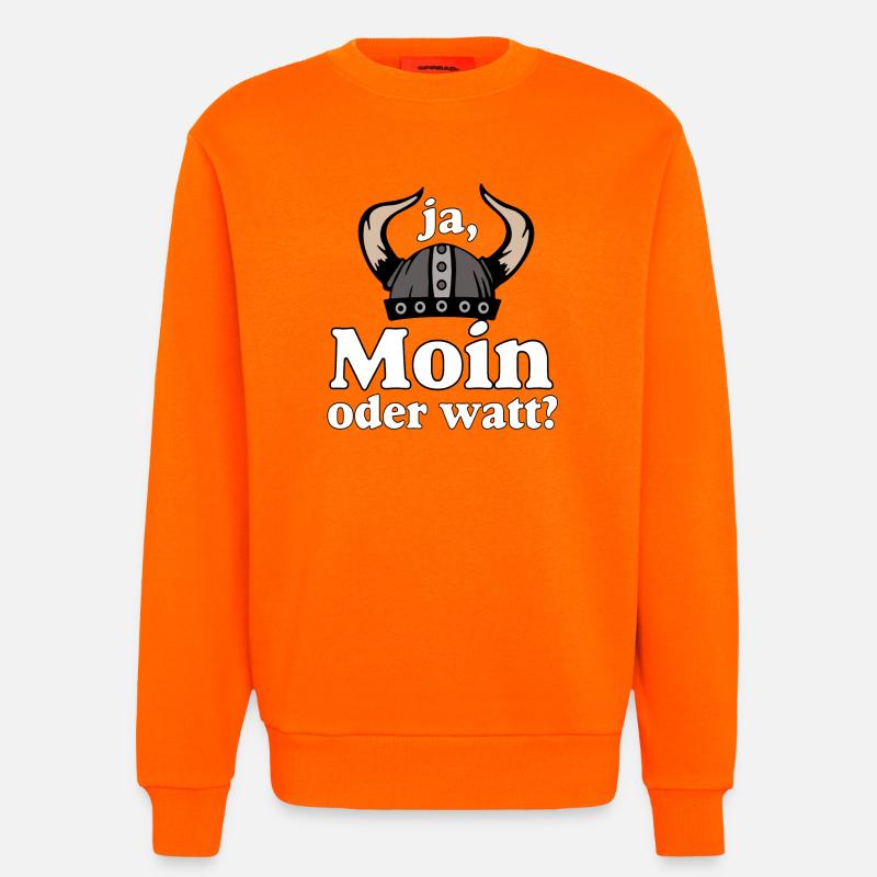 Ja Moin oder Watt? Nordisch Humor - Sweatshirt - made by SPREAD  - SUNSET ORANGE