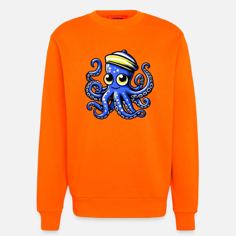 Octopus - Sweatshirt - made by SPREAD  - SUNSET ORANGE