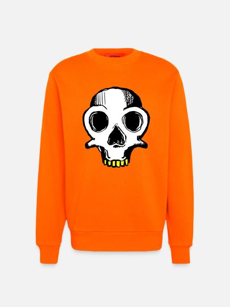 Skull (dreifarbig) - Sweatshirt - made by SPREAD - SUNSET ORANGE