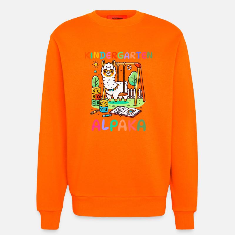 Süßes Kindergarten Alpaka Kinder Geschenk - Sweatshirt - made by SPREAD  - SUNSET ORANGE