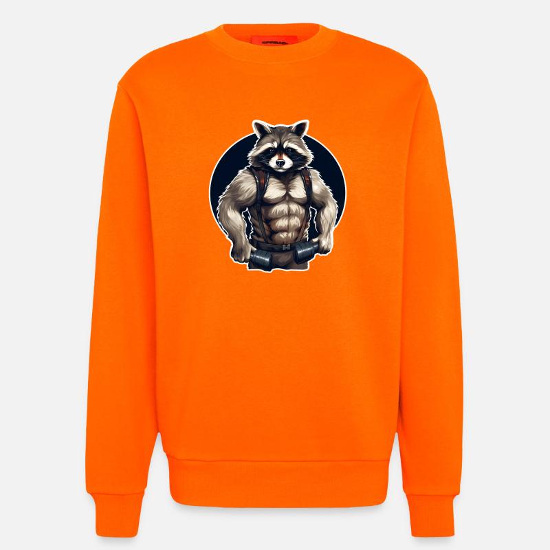 GYM Waschbär Training - Sweatshirt - made by SPREAD  - SUNSET ORANGE