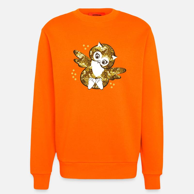 Funkelnde Eulenmädchen Illustration - Sweatshirt - made by SPREAD  - SUNSET ORANGE