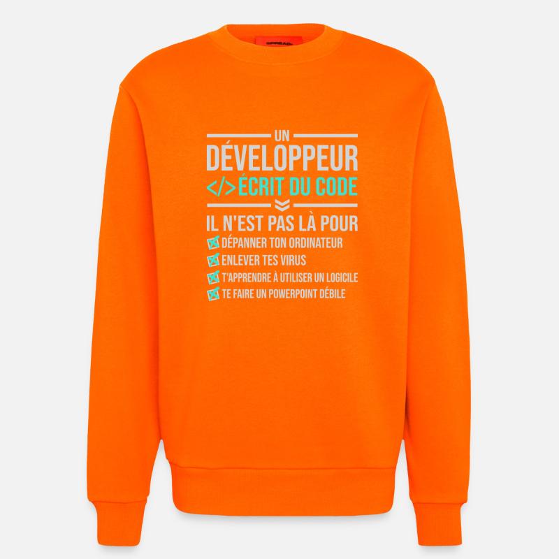 Entwickler, der Code schreibt - Sweatshirt - made by SPREAD  - SUNSET ORANGE