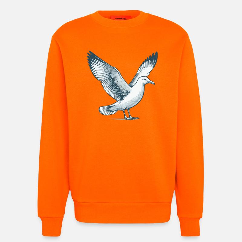 Mouette - Sweat bio décontracté fabriqué en UE - SUNSET ORANGE