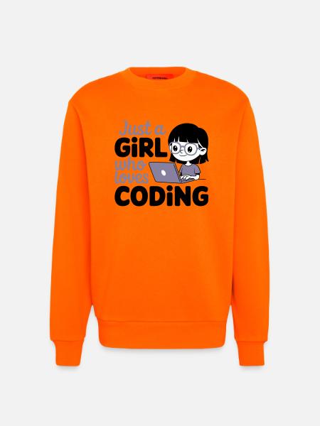 Just a Girl Who Loves Coding - Sweatshirt - made by SPREAD  - SUNSET ORANGE
