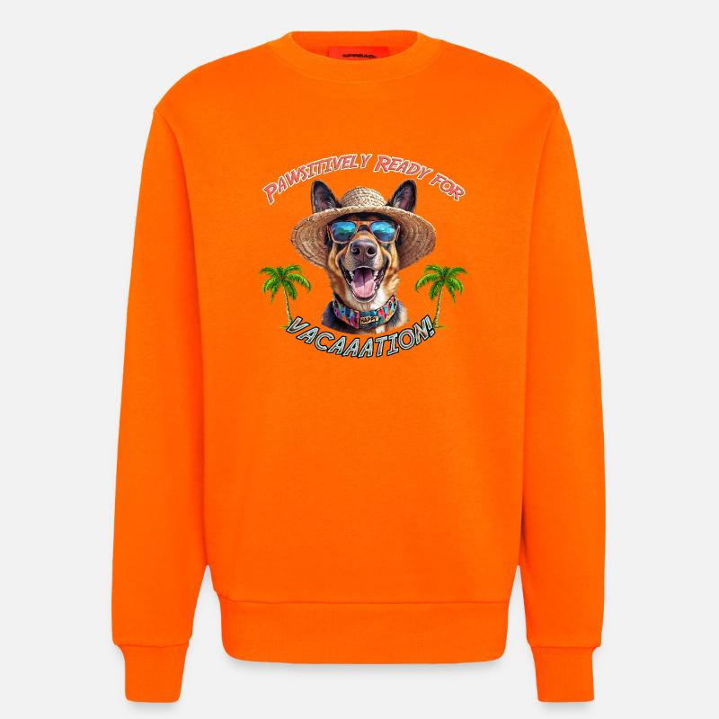 Schäferhund im Sommerlook: Pawsitively Ready - Sweatshirt - made by SPREAD  - SUNSET ORANGE