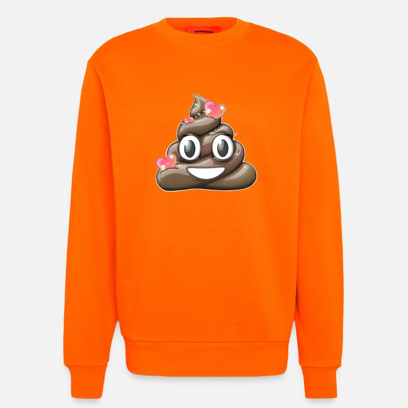 Conception ludique de caca heureux - Sweat bio décontracté fabriqué en UE - SUNSET ORANGE