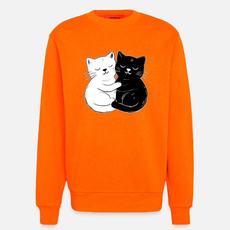 Chats mignons – simples et élégants - Sweat bio décontracté fabriqué en UE - SUNSET ORANGE