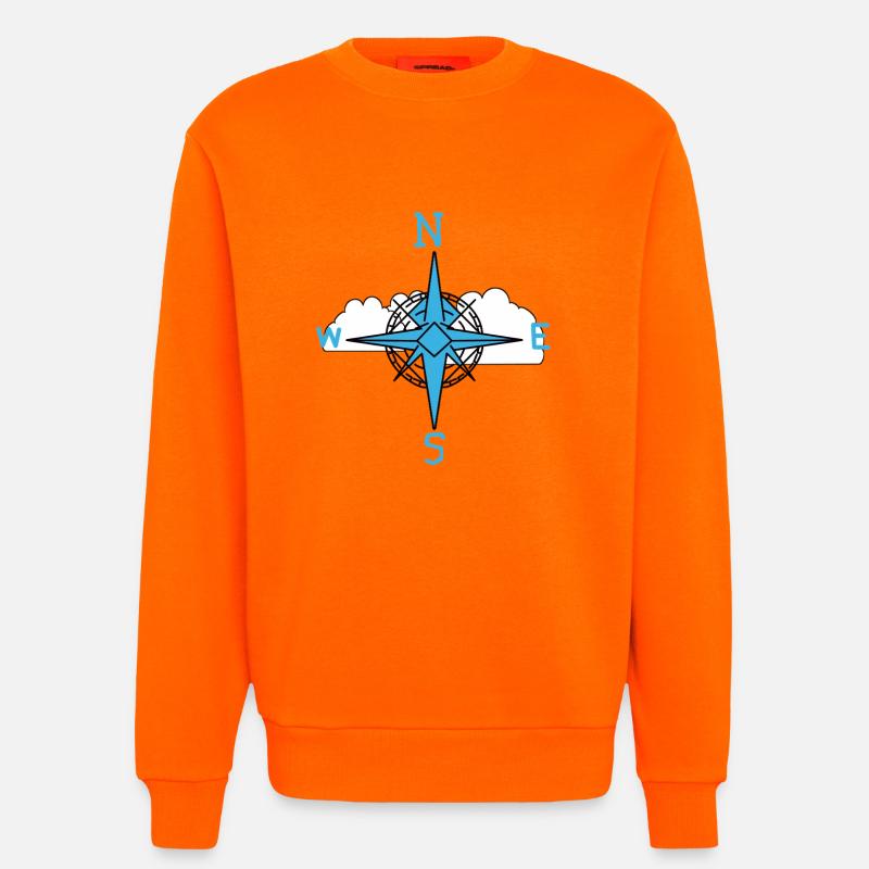 Clouds Sky Compass Direction - Sweatshirt - made by SPREAD  - SUNSET ORANGE
