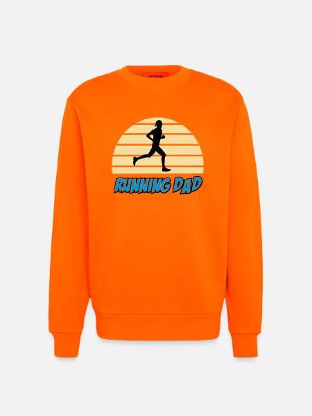 Running dad - Sweat bio décontracté fabriqué en UE - SUNSET ORANGE
