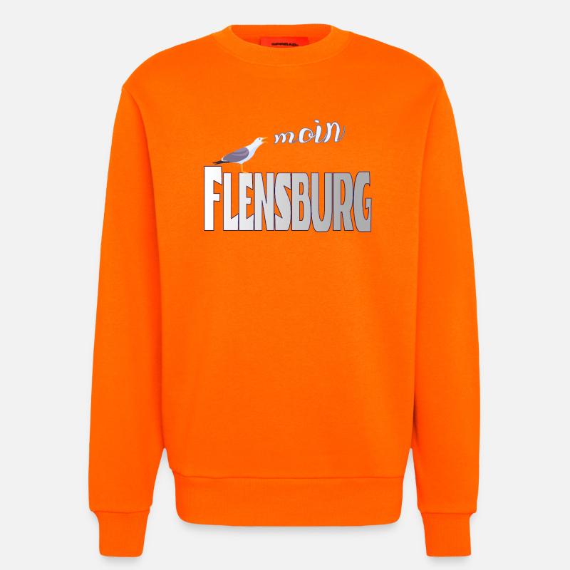Flensburg Möwe & Moin Design - Sweatshirt - made by SPREAD  - SUNSET ORANGE